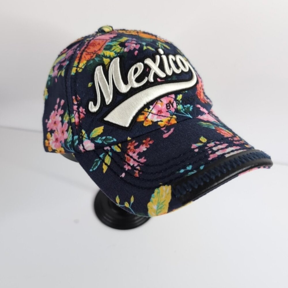 Robin Ruth Mexico Embroidered Cap Floral Pattern Bold Adjustable Fit Snapback - Picture 2 of 9